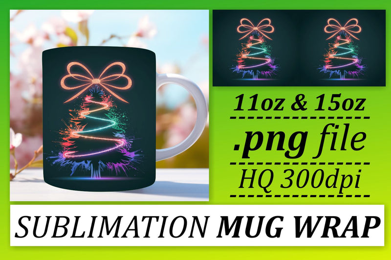 Creative templates, perfect for DIY projects! , Neon Xmas Sublimation afrosvg 