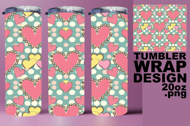 Creative tumbler design, ideal for personalization! , Heart Sublimation HoodArtCraft 