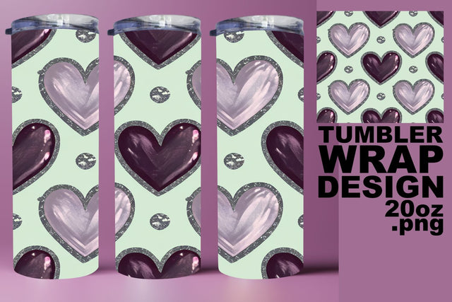Creative tumbler wrap, high-quality PNG for sublimation! , Heart Sublimation HoodArtCraft 