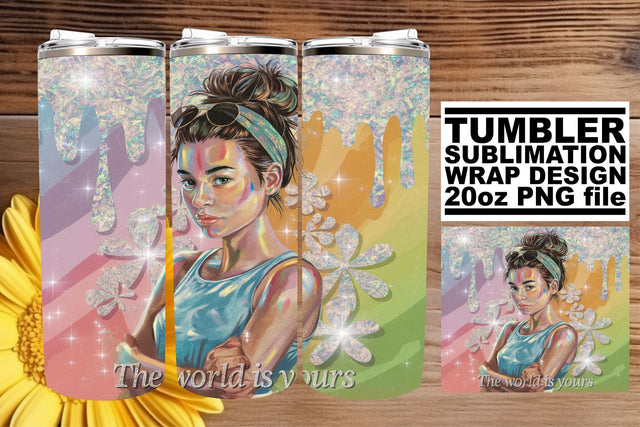 Creative tumbler wrap, ideal for all your sublimation needs! , Woman Sublimation afrosvg 