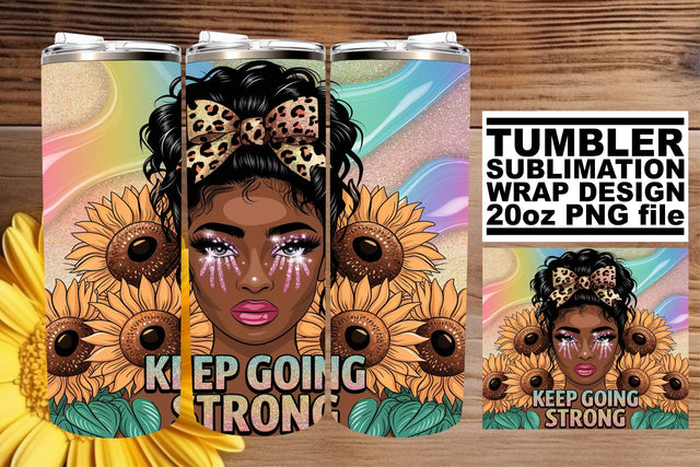 Creative tumbler wrap, ideal for personalizing your drinkware! , Afro Woman Sublimation afrosvg 