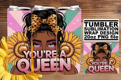 Creative tumbler wrap, perfect for any design project! , Afro Woman Sublimation afrosvg 