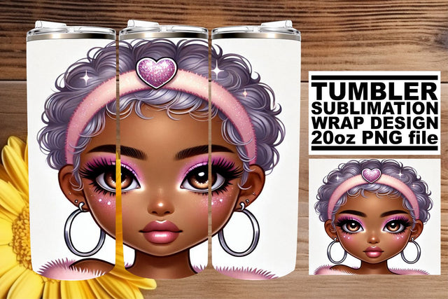 Creative tumbler wrap, perfect for any design project! , Love Girl Sublimation afrosvg 