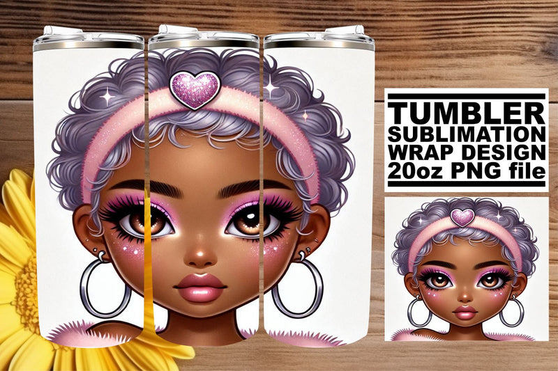 Creative tumbler wrap, perfect for any design project! , Love Girl Sublimation afrosvg 