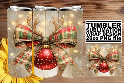 Creative tumbler wrap, perfect for unique projects! , Christmas Bow Sublimation afrosvg 