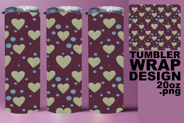 Creative tumbler wrap, perfect for unique projects! , Heart Sublimation HoodArtCraft 