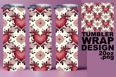 Creative tumbler wrap, perfect for unique projects! , Heart Sublimation HoodArtCraft 