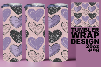 Creative tumbler wrap, vibrant PNG for personalized gifts! , Heart Sublimation HoodArtCraft 