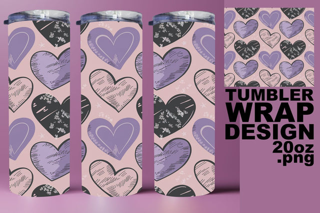 Creative tumbler wrap, vibrant PNG for personalized gifts! , Heart Sublimation HoodArtCraft 