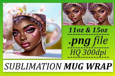 Creative wrap designs, add flair to your mugs! , Love Girl Sublimation afrosvg 