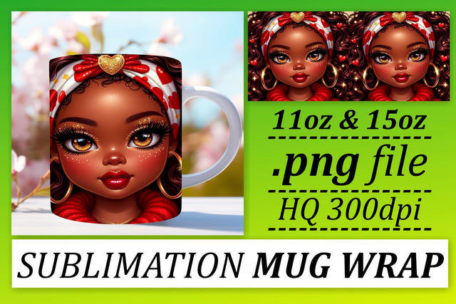 Creative wrap designs, add flair to your mugs! , Love Girl Sublimation afrosvg 