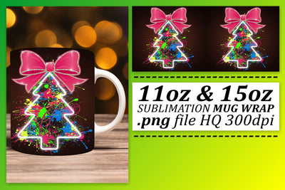 Creative wrap designs, add flair to your mugs! , Neon Xmas Sublimation afrosvg 