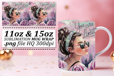 Creative wrap designs, add flair to your mugs! , Woman Sublimation afrosvg 