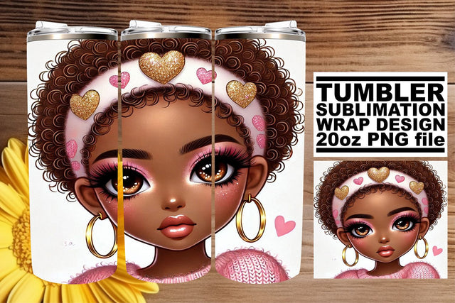 Creative wrap, perfect for unique 20oz tumbler designs! , Love Girl Sublimation afrosvg 