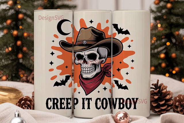 Creep It Cowboy 20oz Tumbler Wrap Sublimation DesignSVG 
