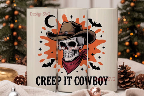 Creep It Cowboy 20oz Tumbler Wrap Sublimation DesignSVG 