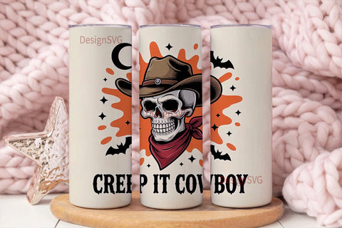 Creep It Cowboy 20oz Tumbler Wrap Sublimation DesignSVG 