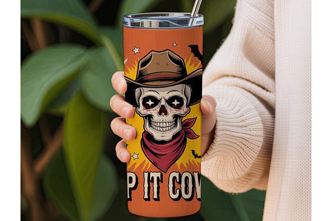 Creep It Cowboy 20oz Tumbler Wrap Sublimation DesignSVG 