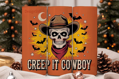 Creep It Cowboy 20oz Tumbler Wrap Sublimation DesignSVG 