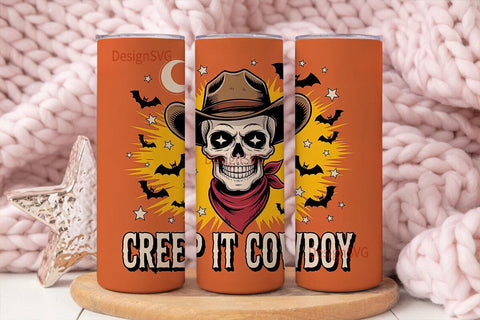 Creep It Cowboy 20oz Tumbler Wrap Sublimation DesignSVG 
