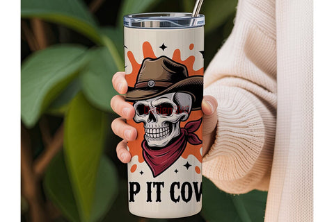 Creep It Cowboy 20oz Tumbler Wrap Sublimation DesignSVG 