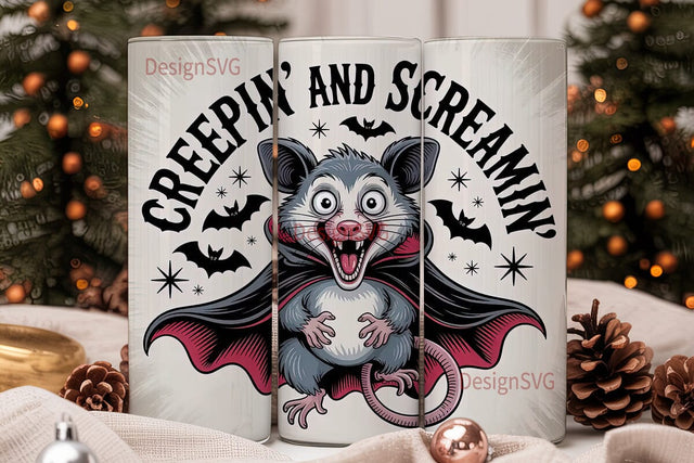 Creepin' Possum 20oz Tumbler Wrap Sublimation DesignSVG 