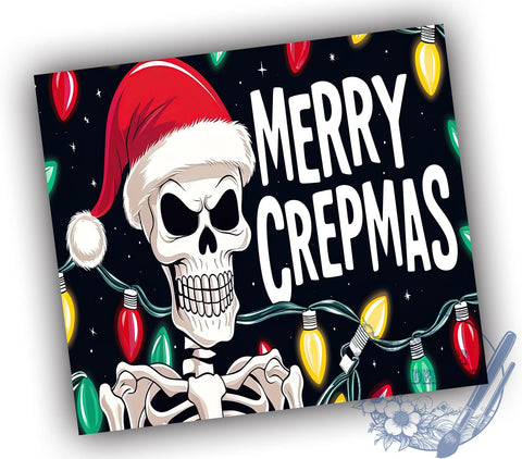 Creepmas Tumbler Wrap, Skeleton Tumbler, Merry Creepmas, 20oz Sublimation, Halloween Christmas, Holiday Drinkware, Spooky Tumbler Design Sublimation ToriDesigns 