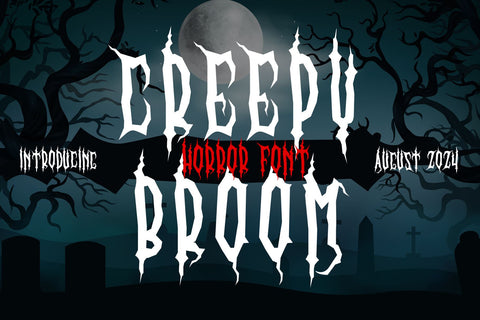 Creepy Broom - Scary Horror Halloween Font Font Mozzatype 