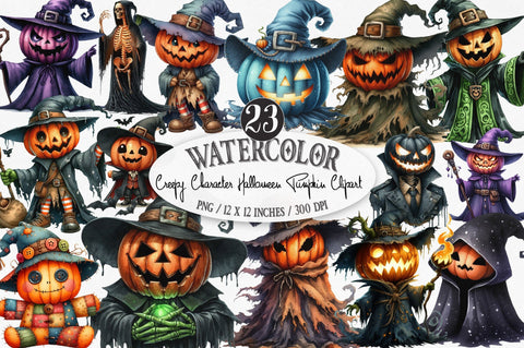 Creepy Character Halloween Pumpkin PNG Sublimation SVGista 