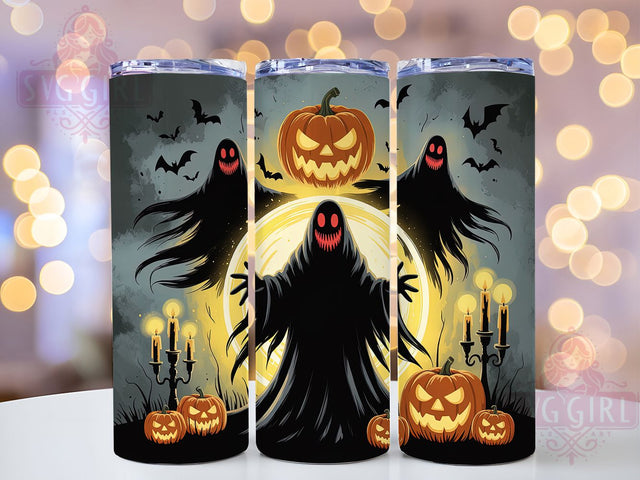 Creepy Cute Ghoul Halloween Tumbler, Halloween Sublimation Design, 20oz Ghost Cup Wrap, Creepy Cute Drinkware, Spooky Season Tumbler, Haunted Ghouls Wrap, Halloween Cup Sleeve Sublimation SvggirlplusArt 