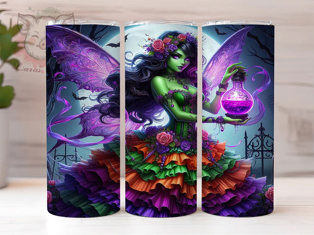 Creepy Cute Green Ghoul Halloween Tumbler, Spooky Girl Halloween Cup, 20Oz Skinny Tumbler Wrap, Creepy Cute Sublimation, Ghoul Girl Drinkware, Funny Spooky Gift Idea Sublimation Lara' s Designs 