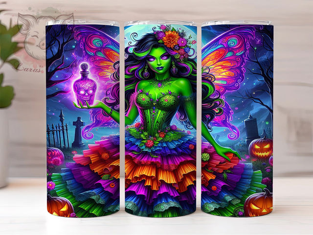 Creepy Cute Green Ghoul Halloween Tumbler, Spooky Girl Halloween Cup, 20Oz Skinny Tumbler Wrap, Creepy Cute Sublimation, Ghoul Girl Drinkware, Funny Spooky Gift Idea Sublimation Lara' s Designs 