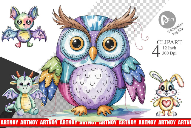 Creepy Cute Pastel Halloween Clipart Sublimation artnoy 