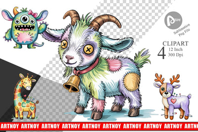 Creepy Cute Pastel Halloween Clipart Sublimation artnoy 