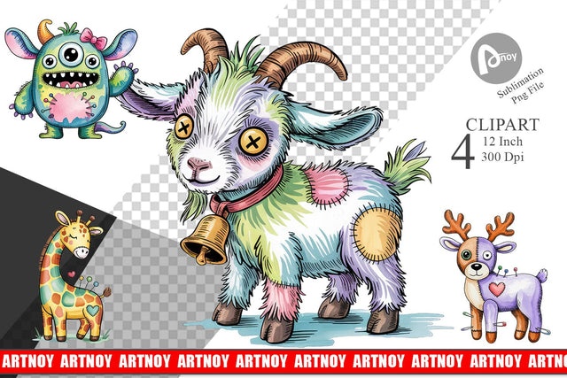 Creepy Cute Pastel Halloween Clipart Sublimation artnoy 