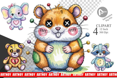 Creepy Cute Pastel Halloween Clipart Sublimation artnoy 