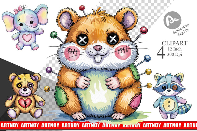 Creepy Cute Pastel Halloween Clipart Sublimation artnoy 