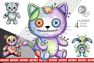 Creepy Cute Pastel Halloween Clipart Sublimation artnoy 