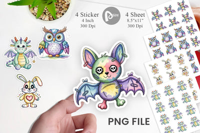 Creepy Cute Pastel Halloween Sticker Sublimation artnoy 