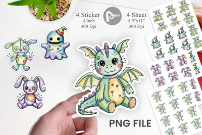 Creepy Cute Pastel Halloween Sticker Sublimation artnoy 