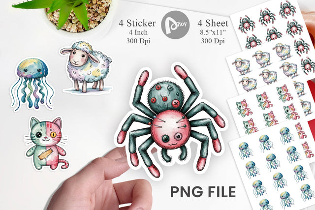 Creepy Cute Pastel Halloween Sticker Sublimation artnoy 