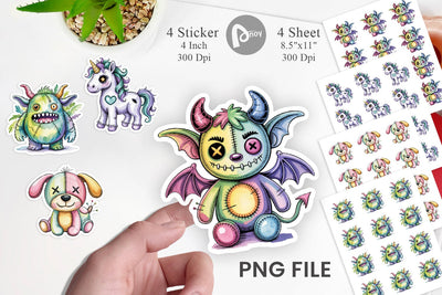 Creepy Cute Pastel Halloween Sticker Sublimation artnoy 