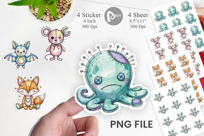 Creepy Cute Pastel Halloween Sticker Sublimation artnoy 