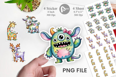 Creepy Cute Pastel Halloween Sticker Sublimation artnoy 