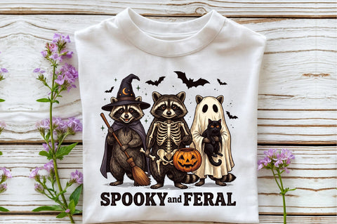 Creepy Cute Raccoon Ghost Png Sublimation designartist 