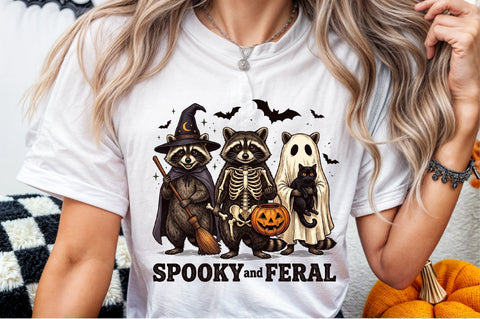 Creepy Cute Raccoon Ghost Png Sublimation designartist 