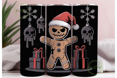 Creepy Gingerbread Xmas Tumbler Wrap Sublimation PixelChick 