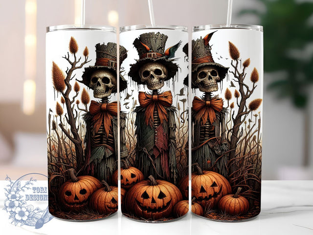 Creepy Gothic Halloween Scarecrow Tumbler, Creepy Scarecrow Wrap, 20oz Tumbler Sublimation, Gothic Fall Design, Haunted Harvest Tumbler, Spooky Scarecrow Art, Horror Autumn Wrap Sublimation ToriDesigns 