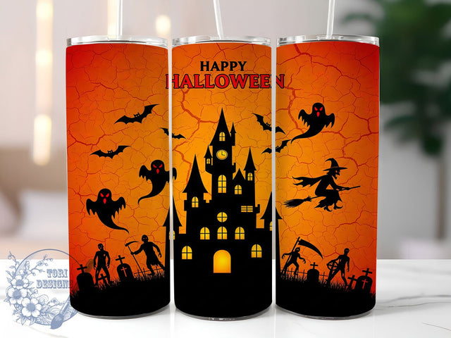 Creepy Gothic Skull Horror Halloween Tumbler, Horror Skull Wrap, Spooky Gothic Sublimation, Haunted Night Cup, Dark Horror Drinkware, Scary Halloween Tumbler, Creepy Gothic Design Sublimation ToriDesigns 
