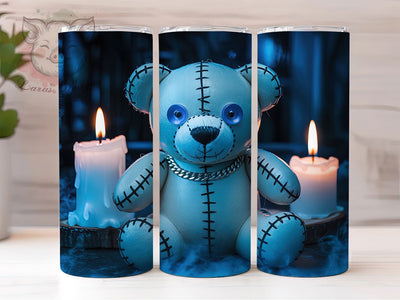 Creepy Gothic Teddy Bear Halloween Tumbler, Creepy Bear Wrap, Dark Cute Design, 20Oz Skinny Tumbler, Teddy Bear Sublimation, Spooky Plush Drinkware, Haunted Toy Tumbler Sublimation Lara' s Designs 